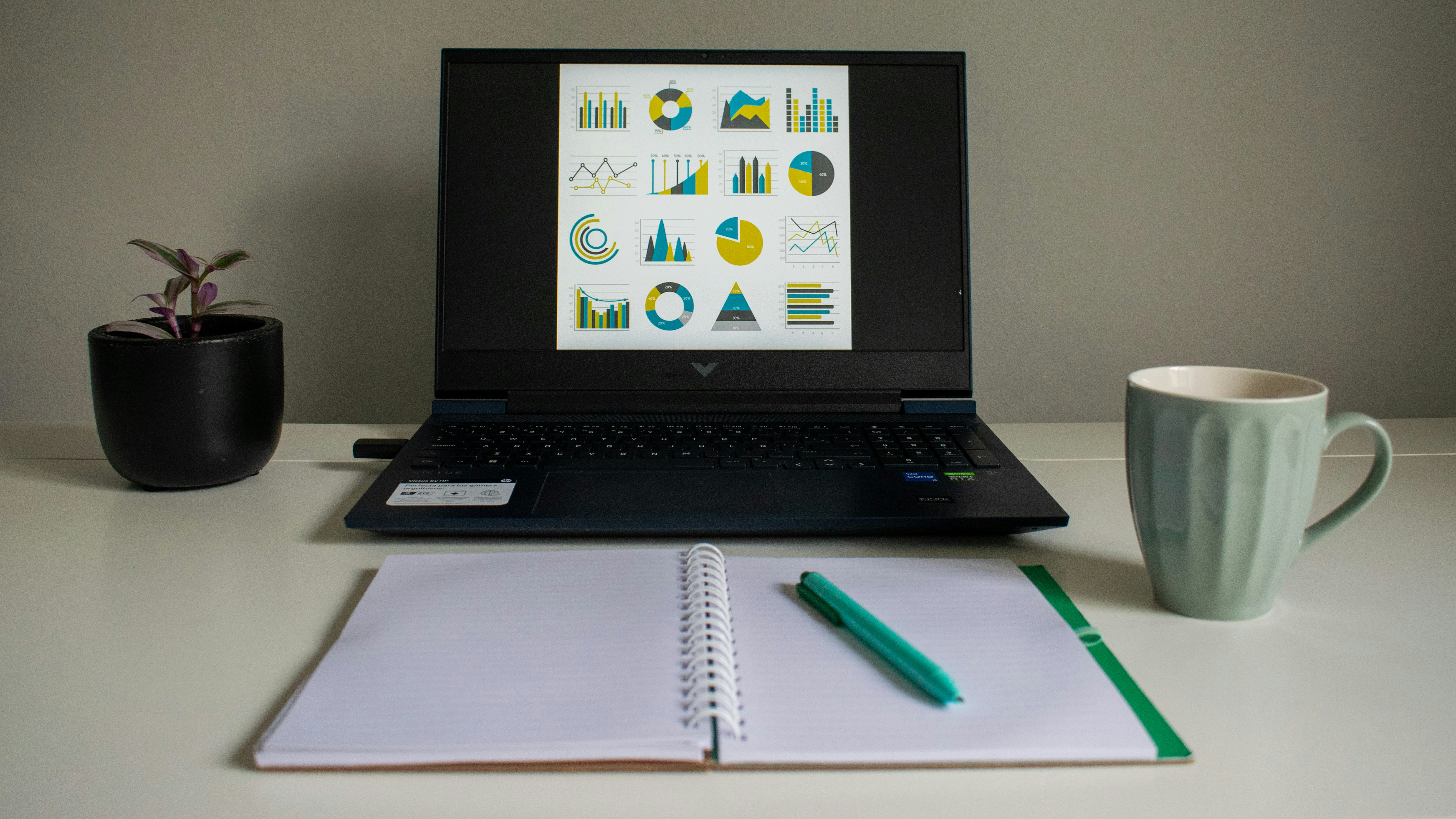 Laptop displaying product analytics and charts